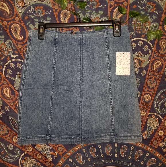 Free People Denim Mini Skirt - Picture 1 of 3
